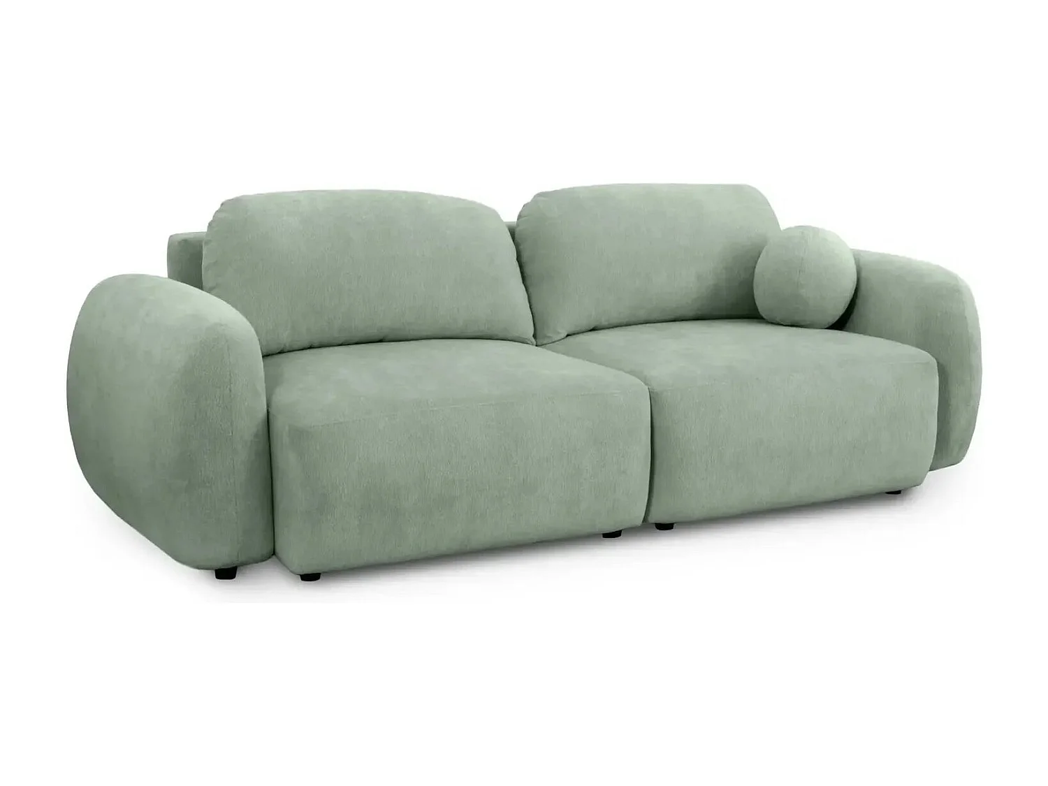 MARTIN - Canapé droit tissu chiné 2 places - Vert