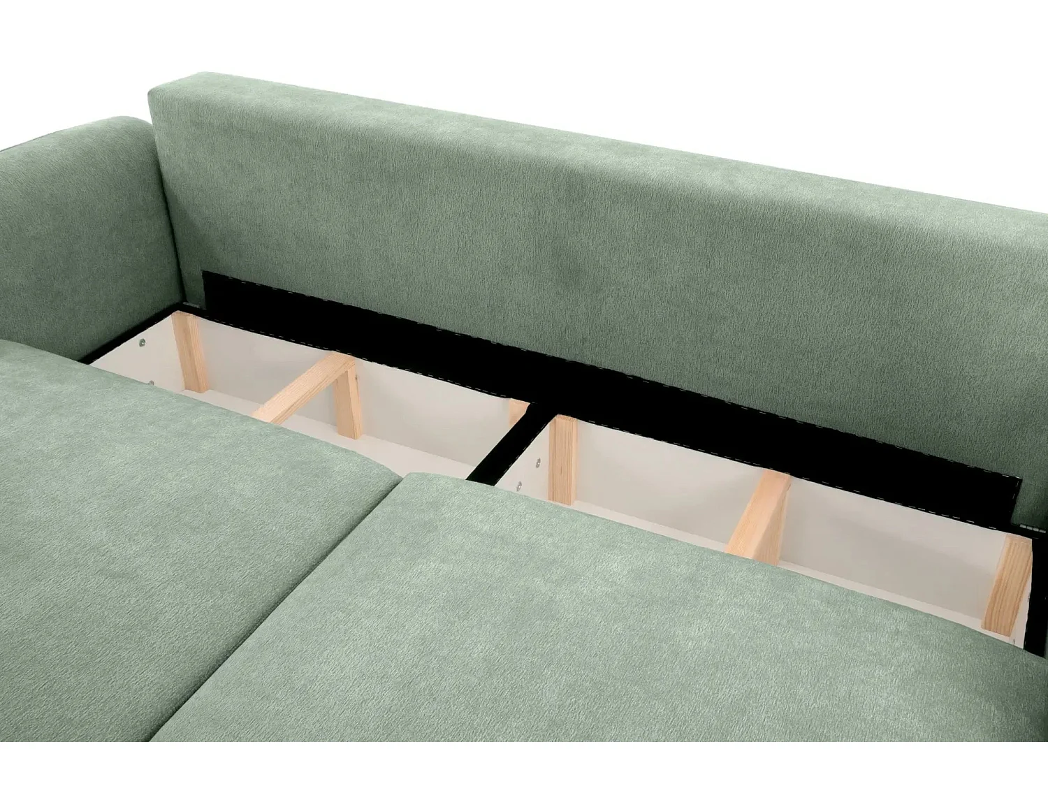 MARTIN - Canapé droit tissu chiné 2 places - Vert