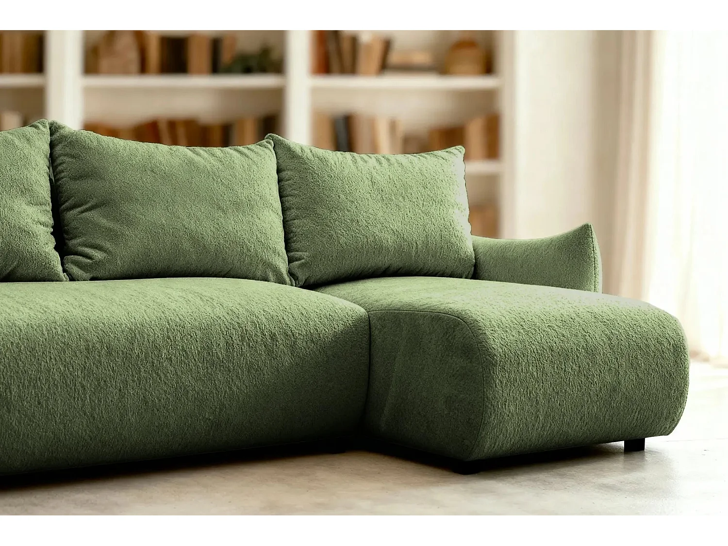 OCEANE - Canapé d'angle 3 places - Vert