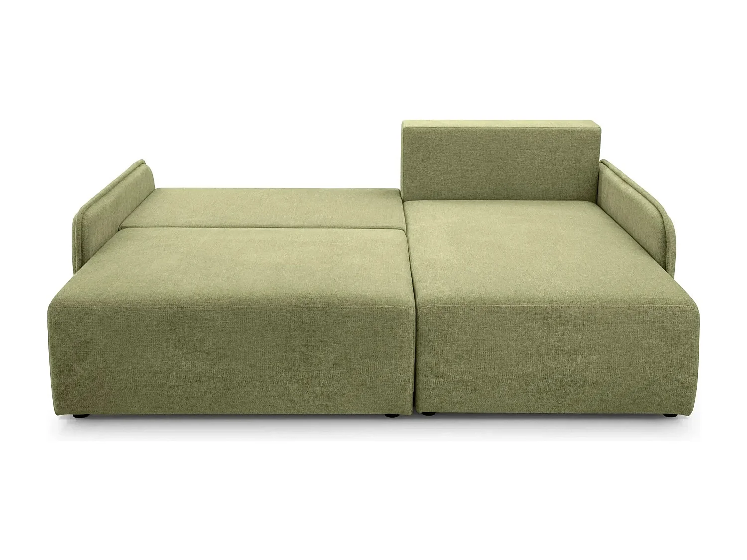 SACHA - Canapé d'angle tissu chiné - Vert - Droit