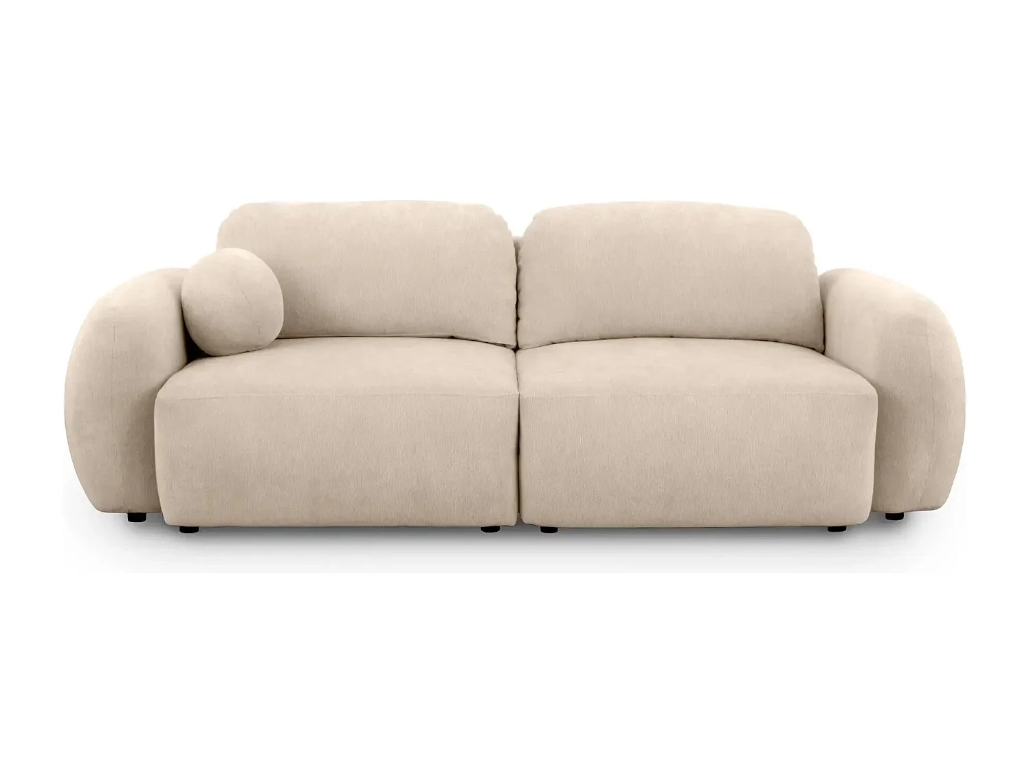 MARTIN - Canapé droit tissu chiné - Beige