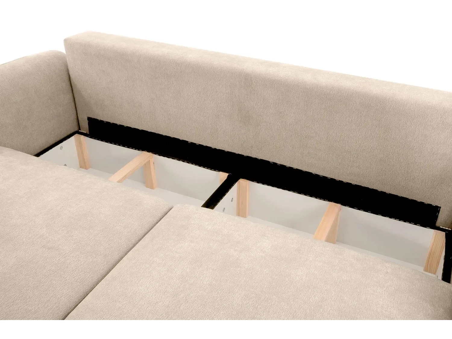 MARTIN - Canapé droit tissu chiné - Beige