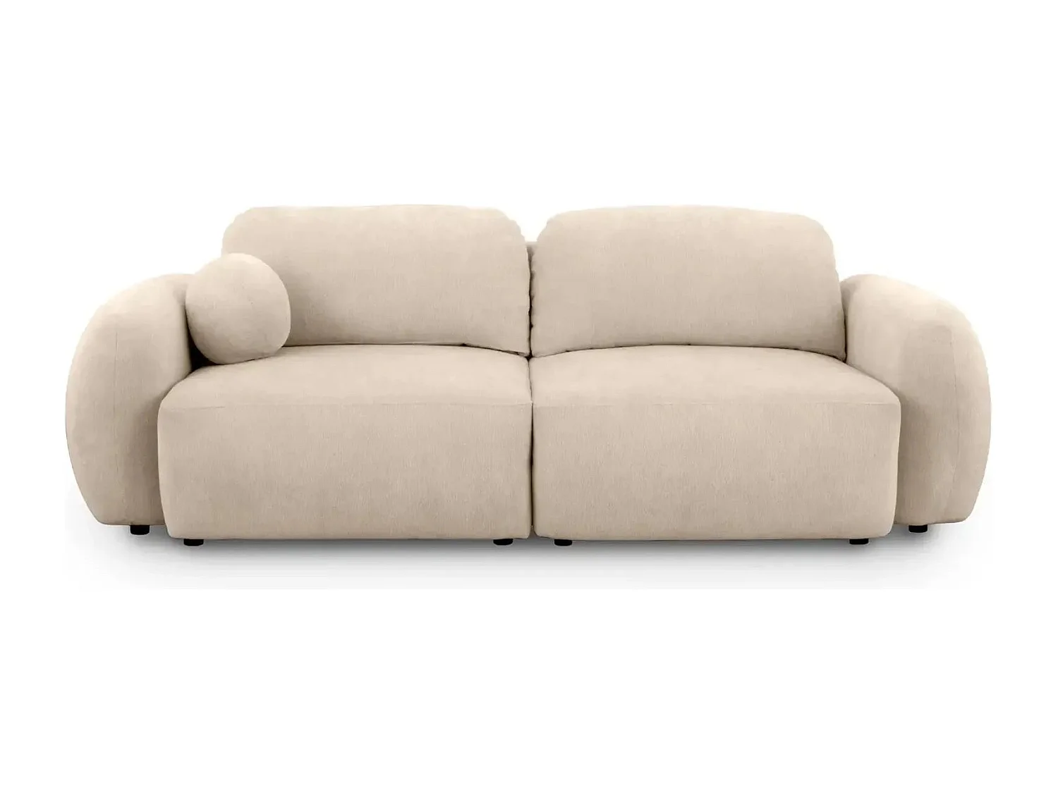 MARTIN - Canapé droit tissu chiné 2 places - Beige