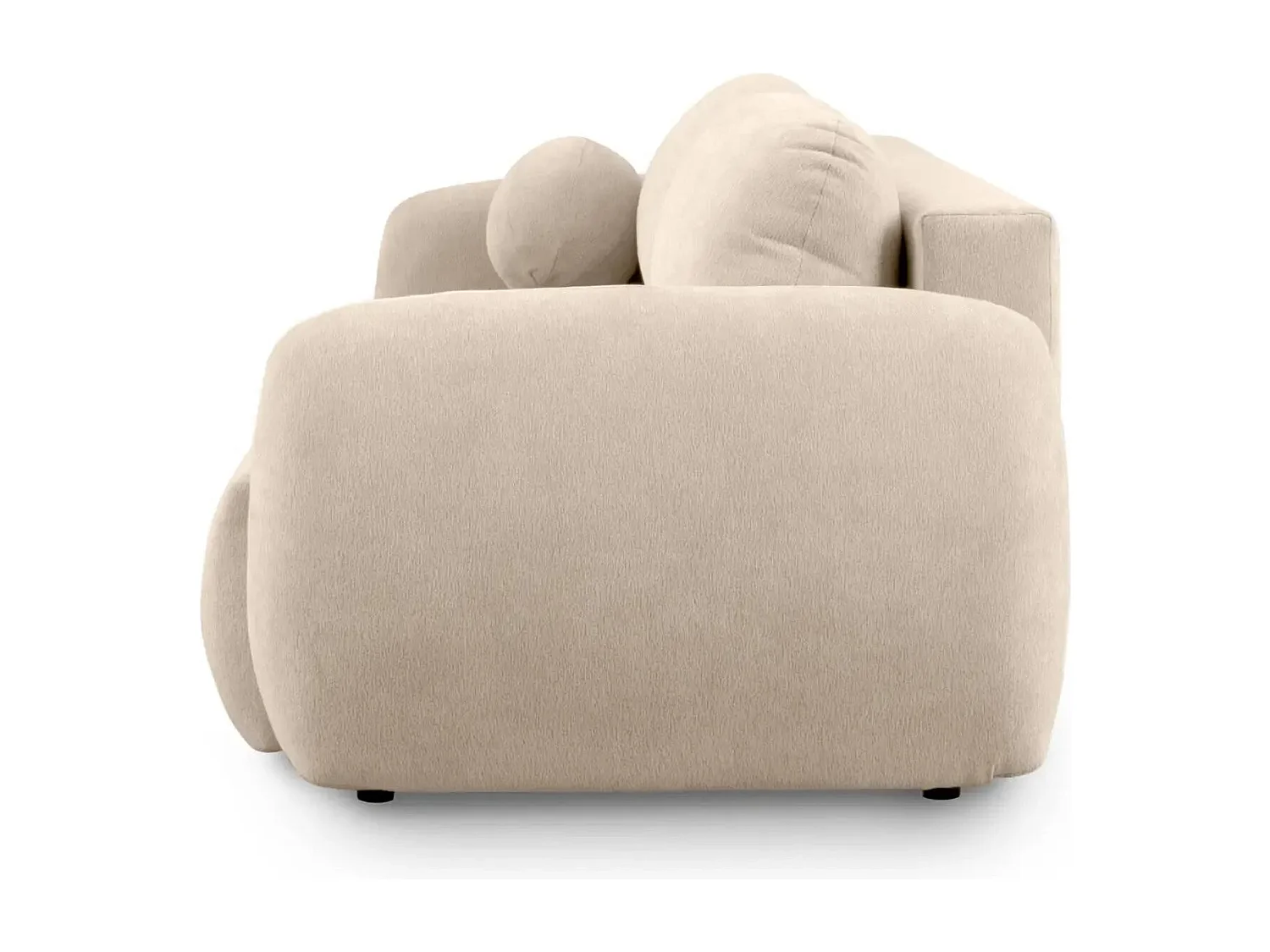 MARTIN - Canapé droit tissu chiné 2 places - Beige