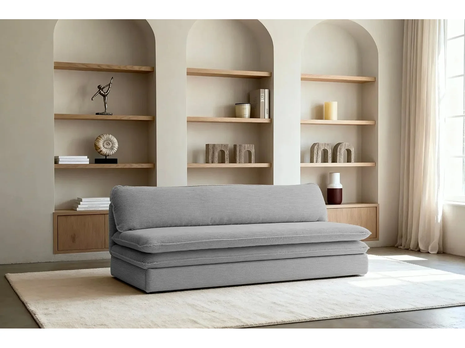 OSCAR MINI - Canapé droit - Gris Clair