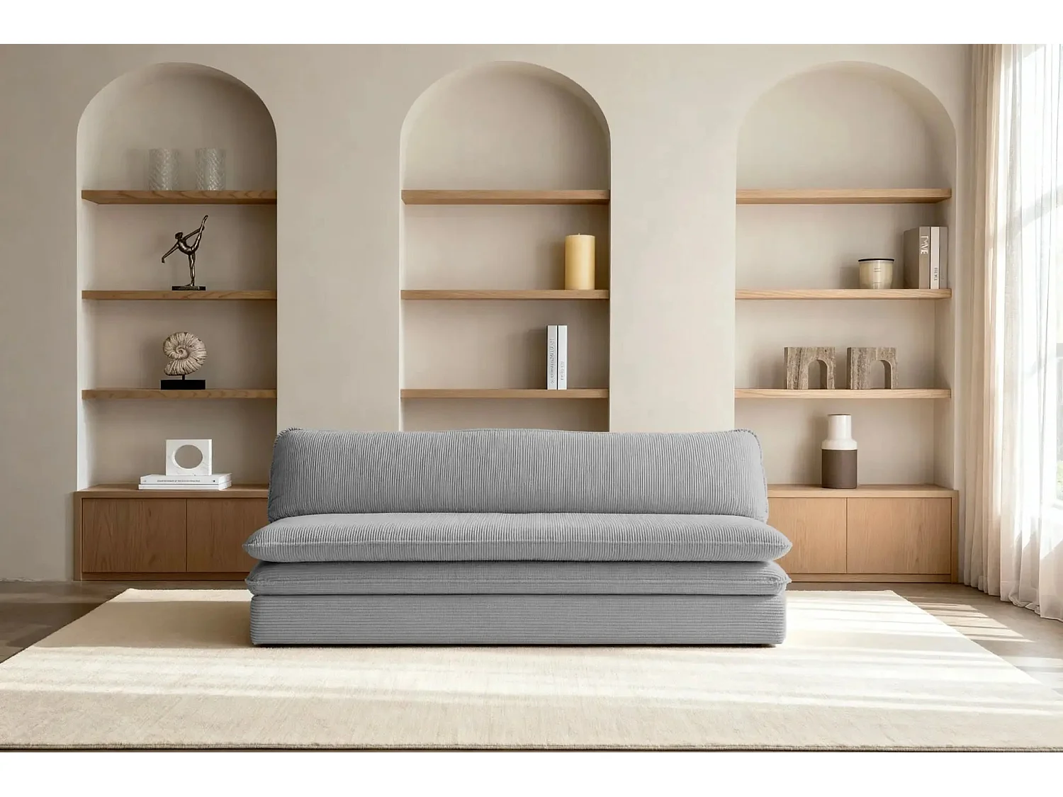 OSCAR MINI - Canapé droit - Gris Clair