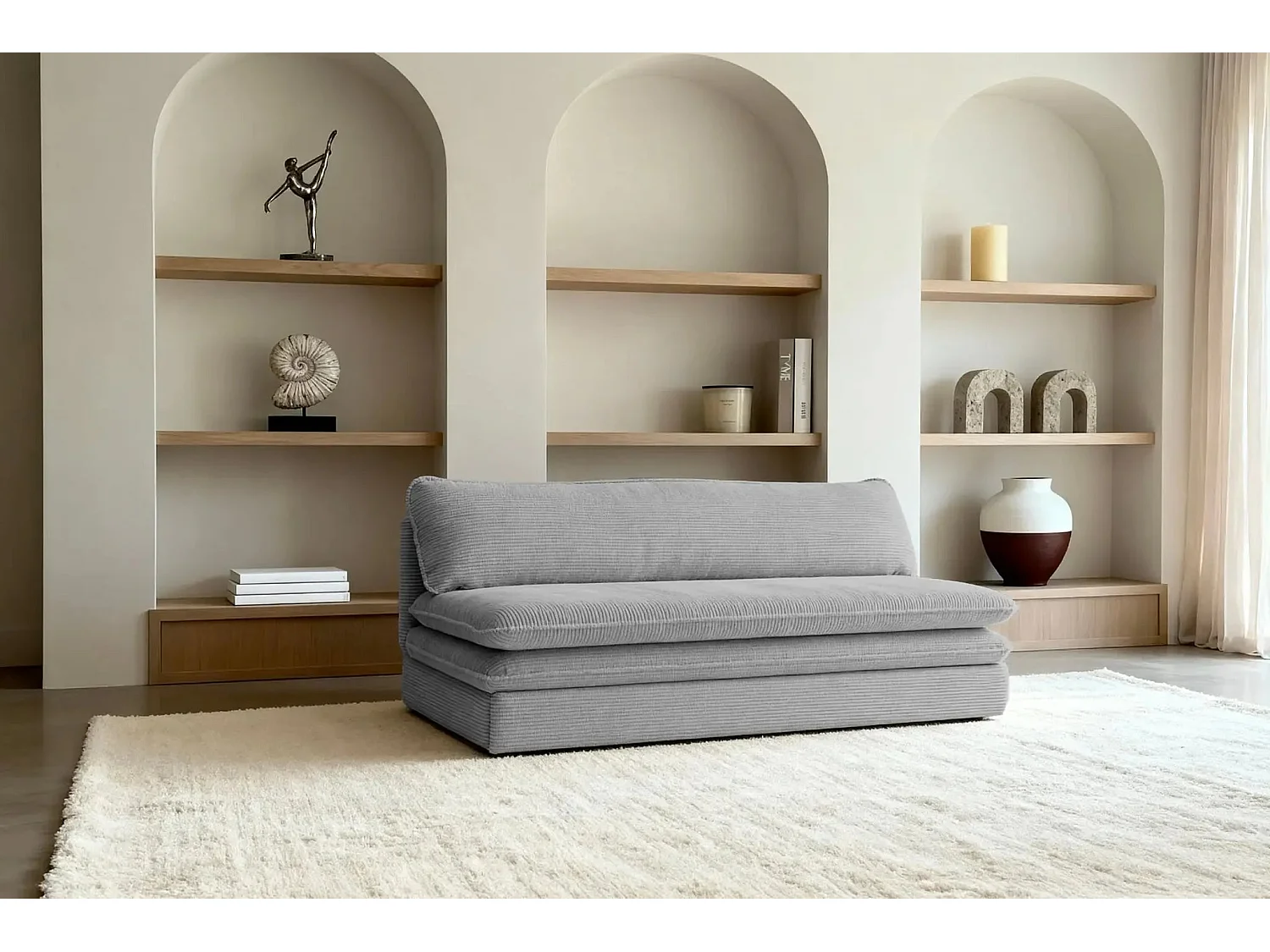 OSCAR MINI - Canapé droit - Gris Clair