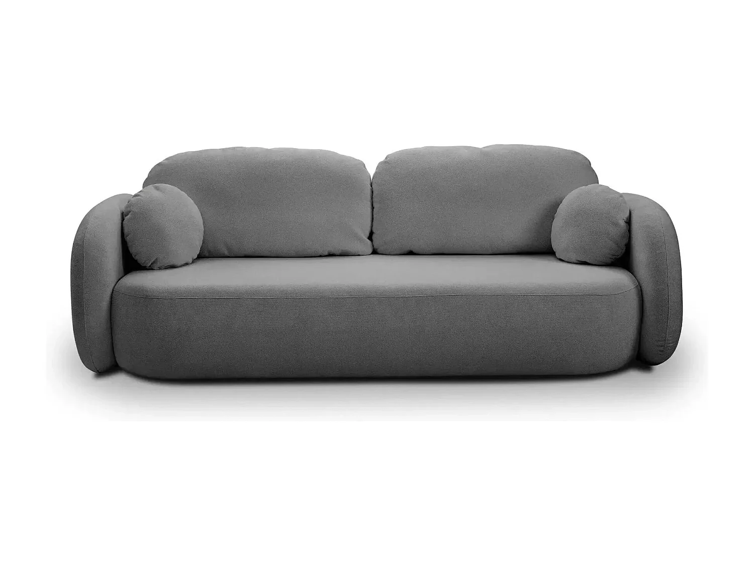 SANTIAGO - Canapé droit tissu bouclette 3 places - Gris Foncé