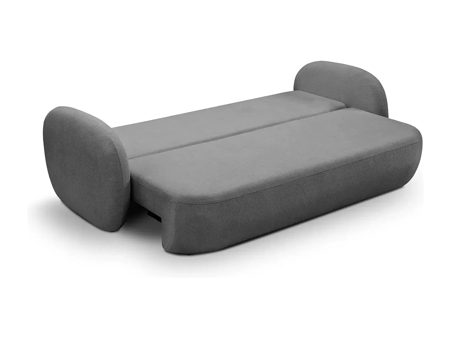 SANTIAGO - Canapé droit tissu bouclette 3 places - Gris Foncé