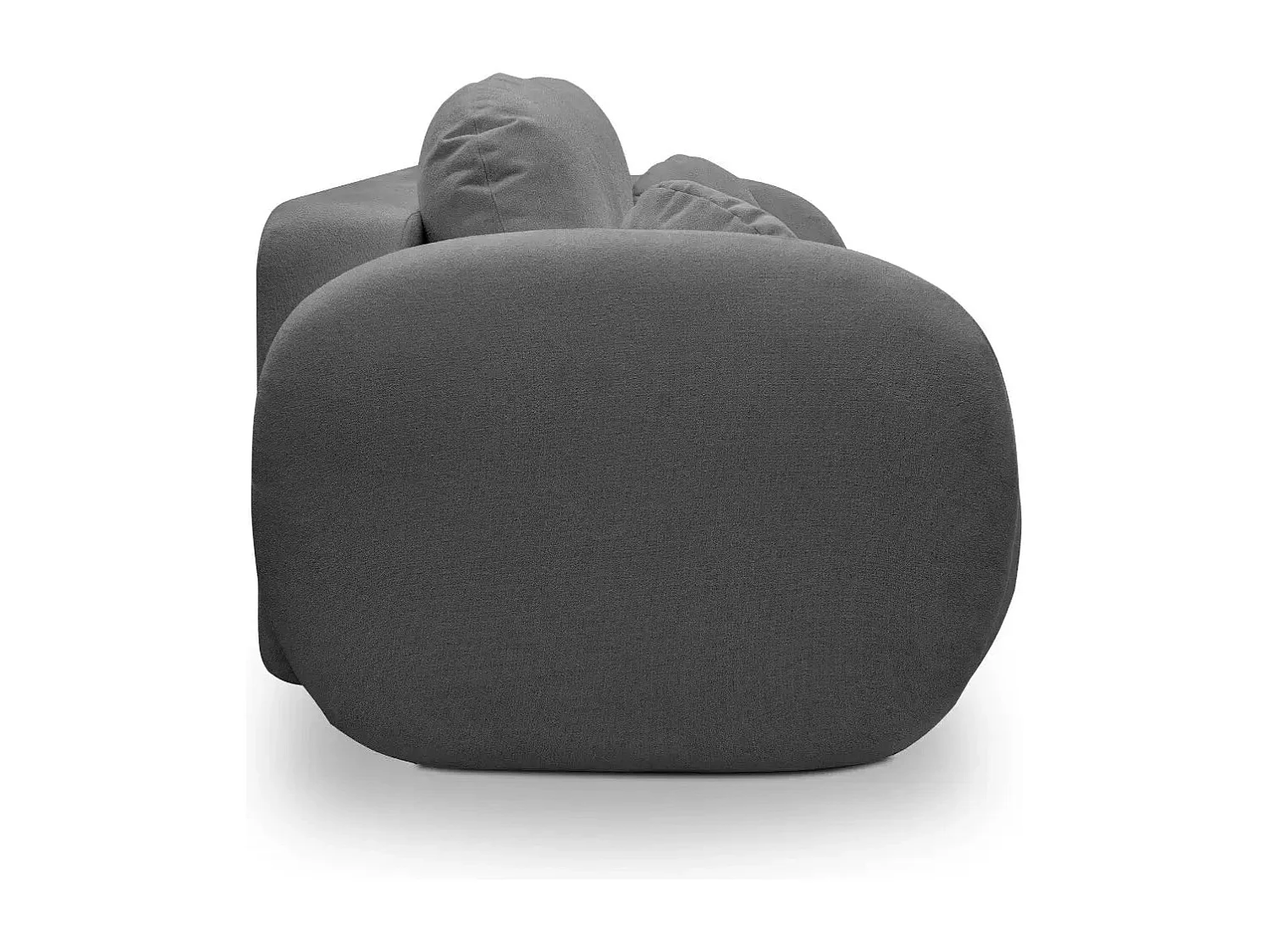 SANTIAGO - Canapé droit tissu bouclette 3 places - Gris Foncé