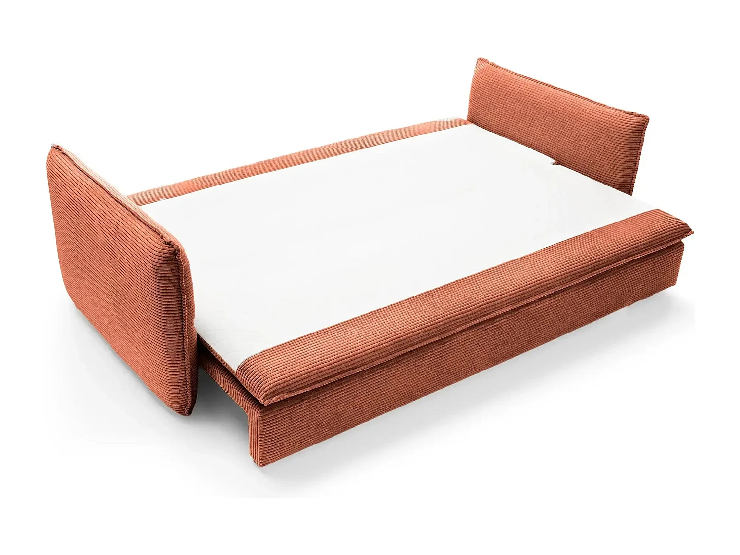 OSCAR - Canapé droit convertible 3 places - Terracotta