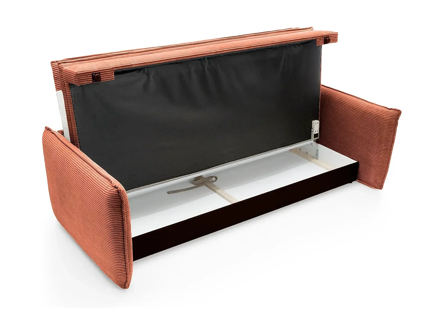 OSCAR - Canapé droit convertible 3 places - Terracotta