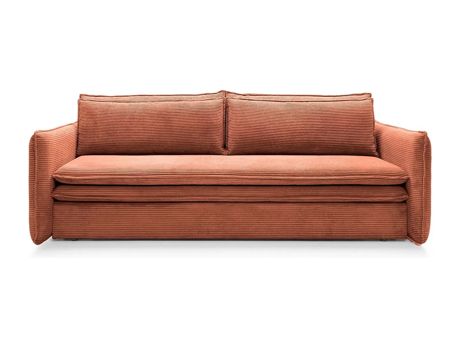 OSCAR - Canapé droit convertible 3 places 3 places - Terracotta