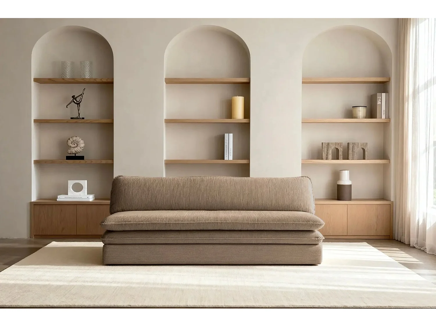 OSCAR MINI - Canapé droit - Café