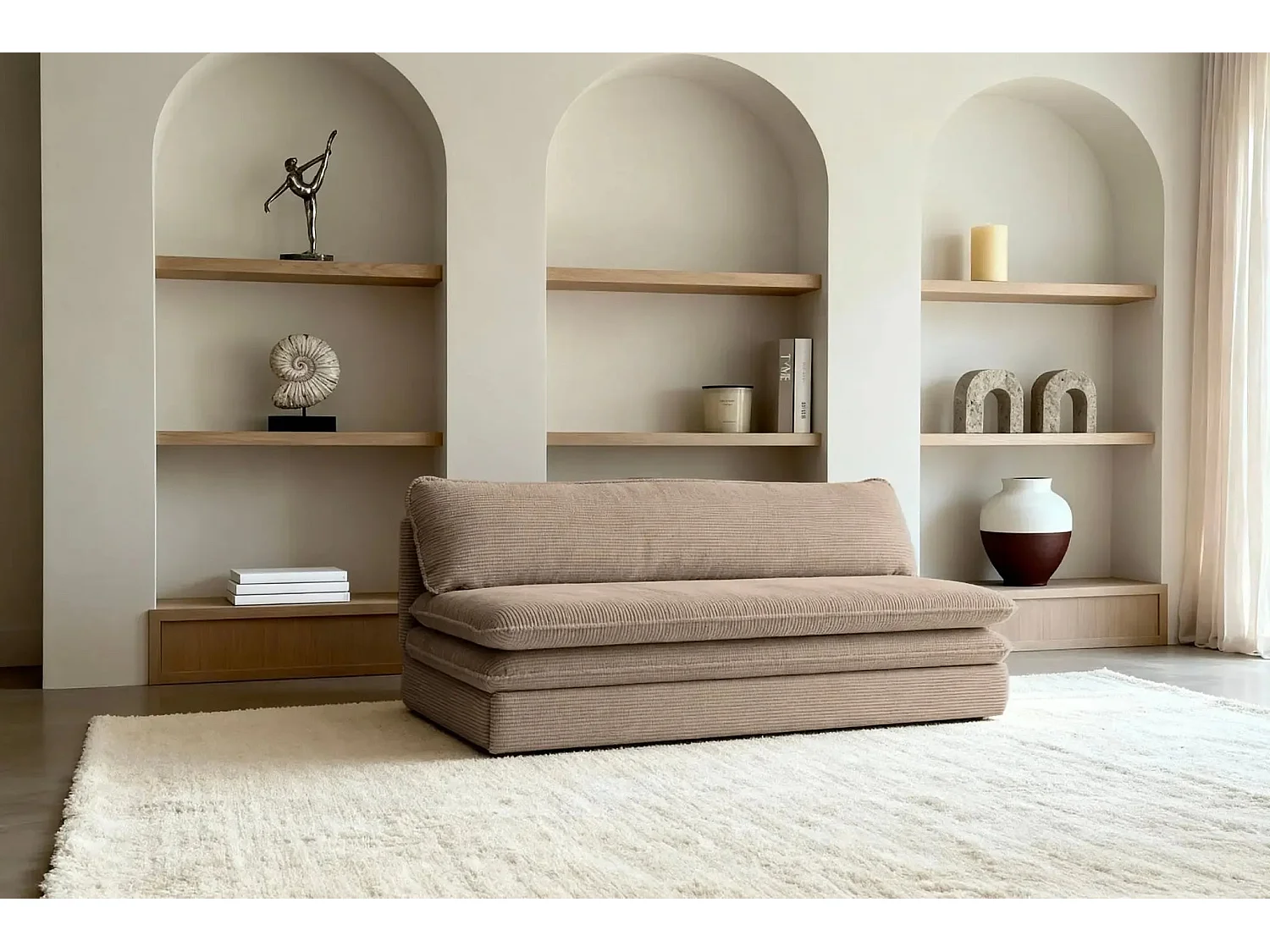 OSCAR MINI - Canapé droit - Café