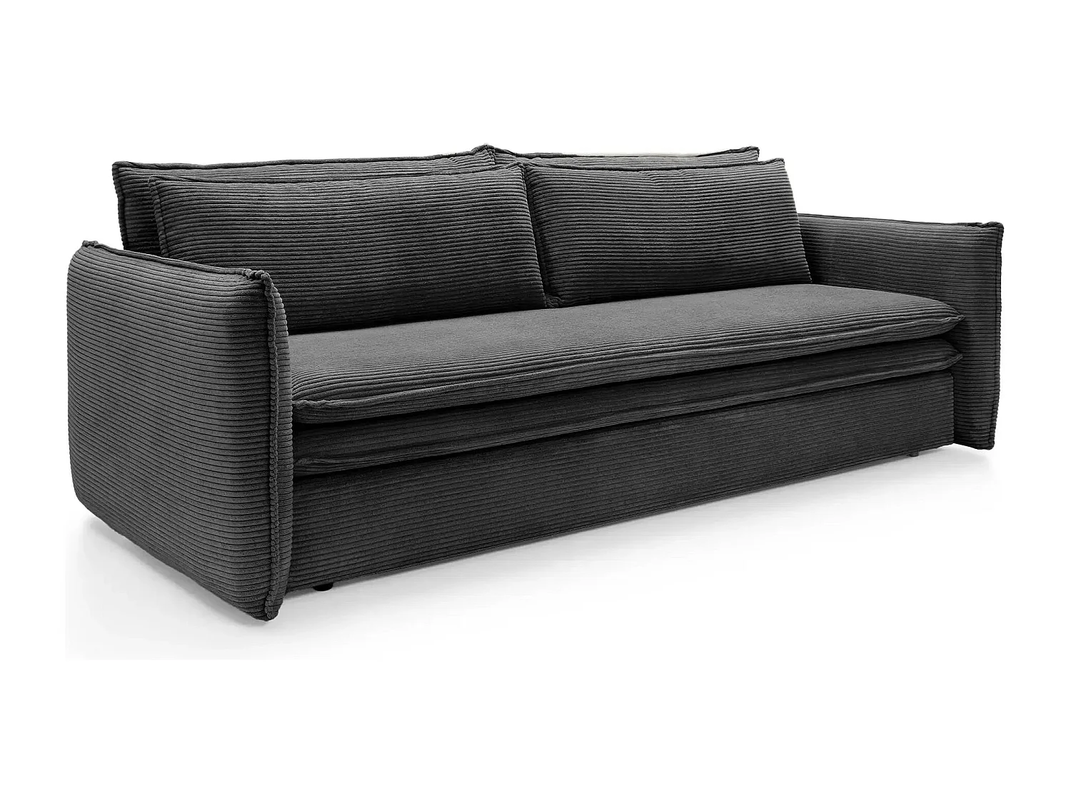 OSCAR - Canapé droit convertible 3 places - Noir