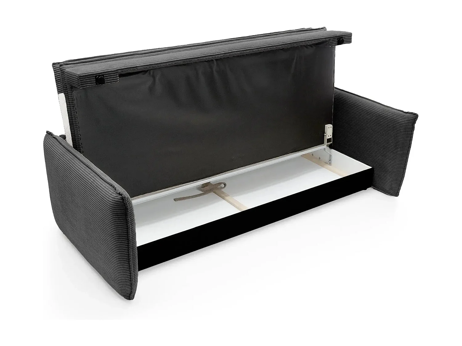 OSCAR - Canapé droit convertible 3 places 3 places - Noir