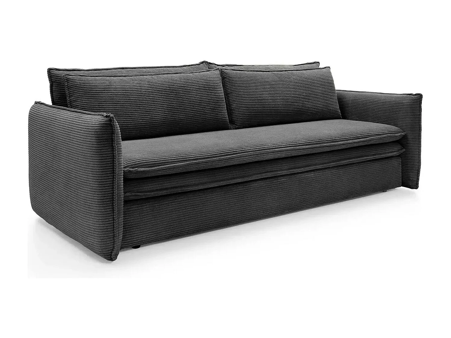 OSCAR - Canapé droit convertible 3 places 3 places - Noir