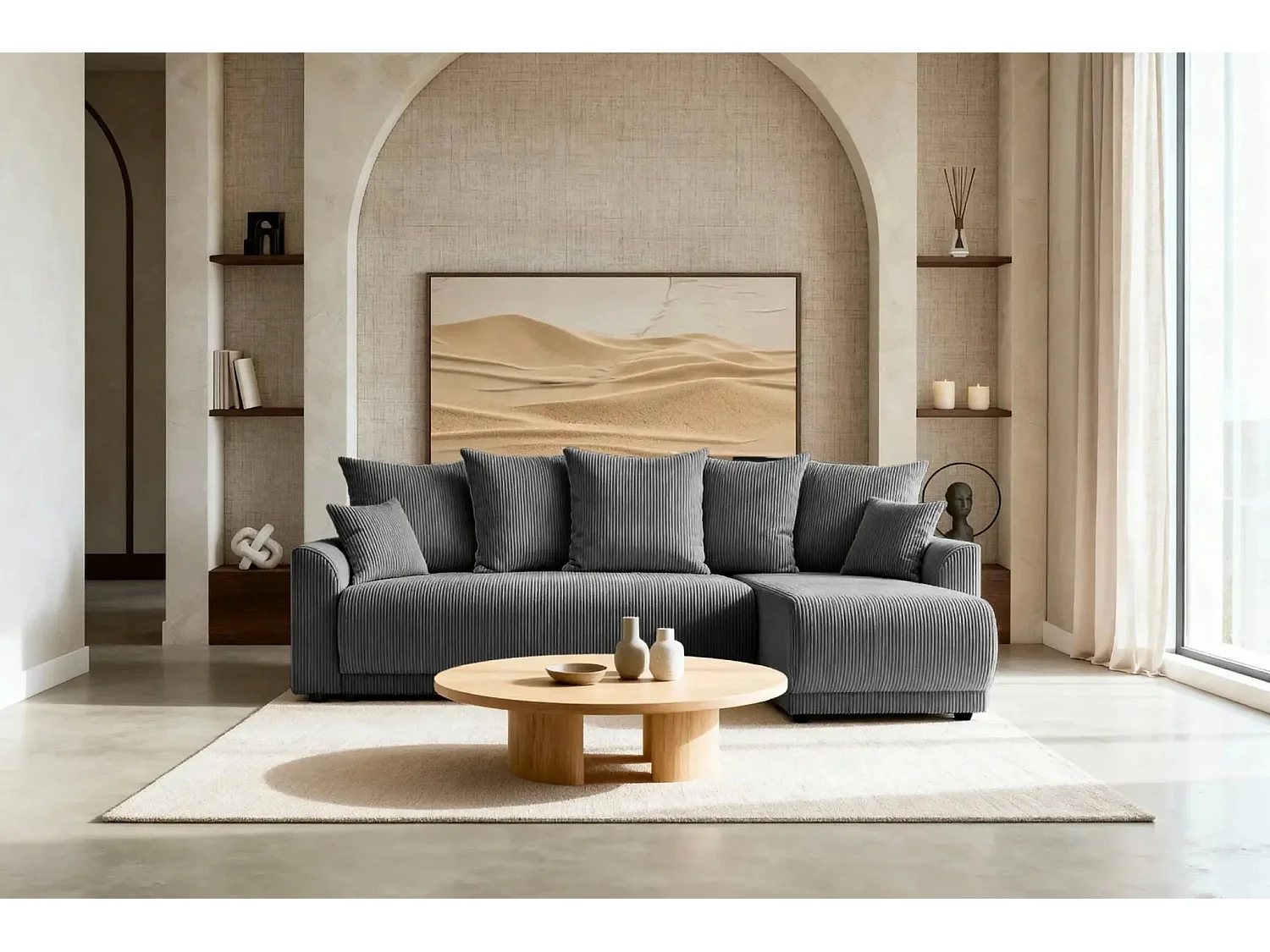 RIO - Canapé d'angle - Gris Foncé