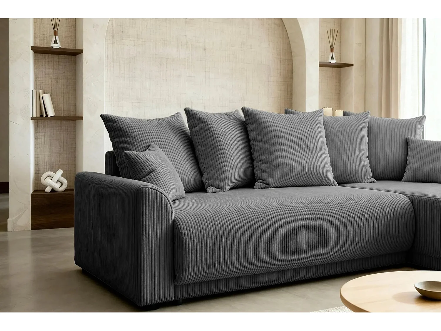 RIO - Canapé d'angle - Gris Foncé