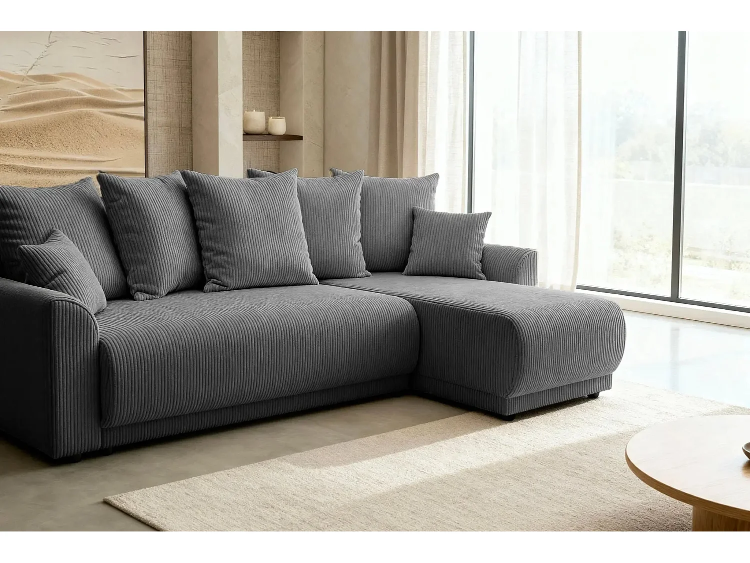 RIO - Canapé d'angle - Gris Foncé