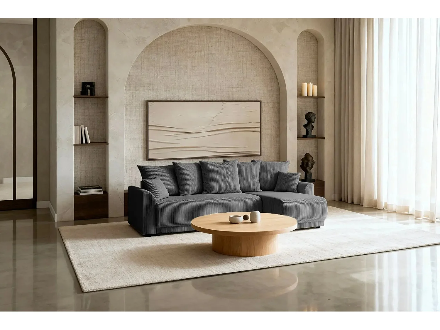 RIO - Canapé d'angle - Gris Foncé