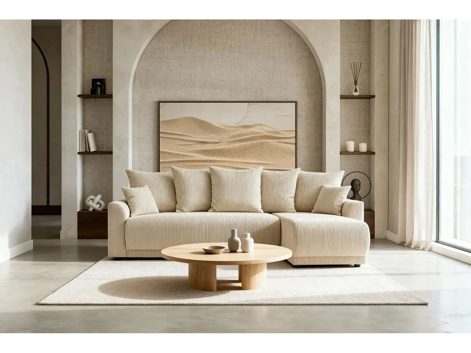 RIO - Canapé d'angle - Beige