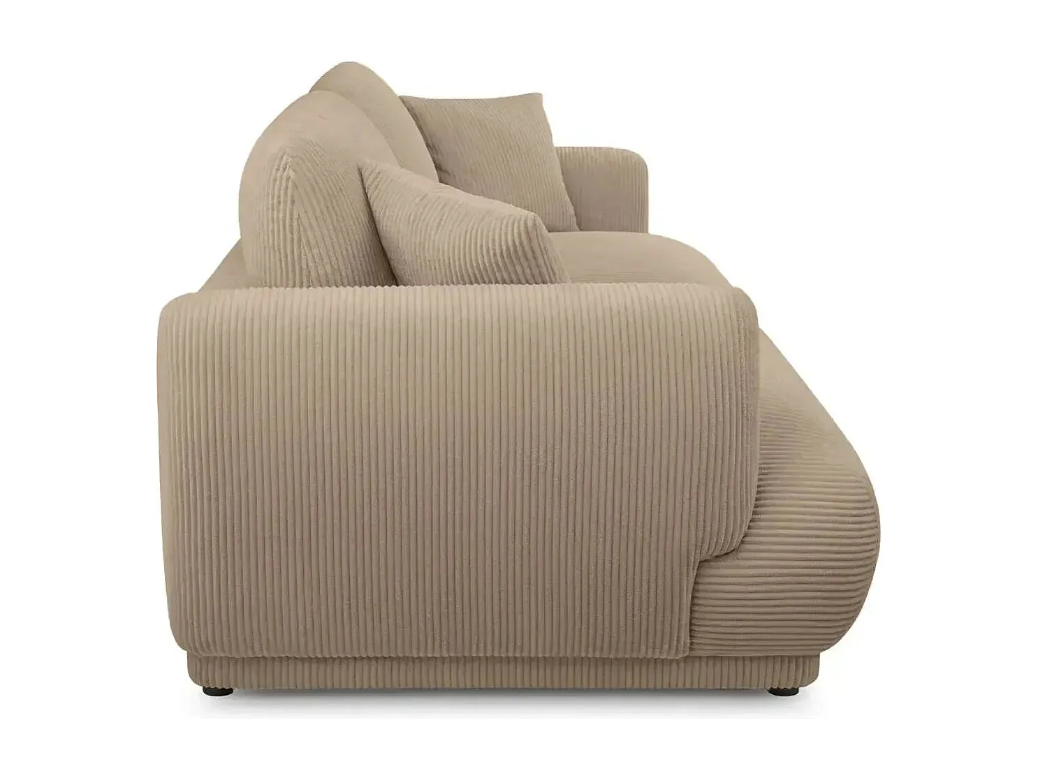 ROSALIE - Canapé droit 2 places velours cotelé - Café