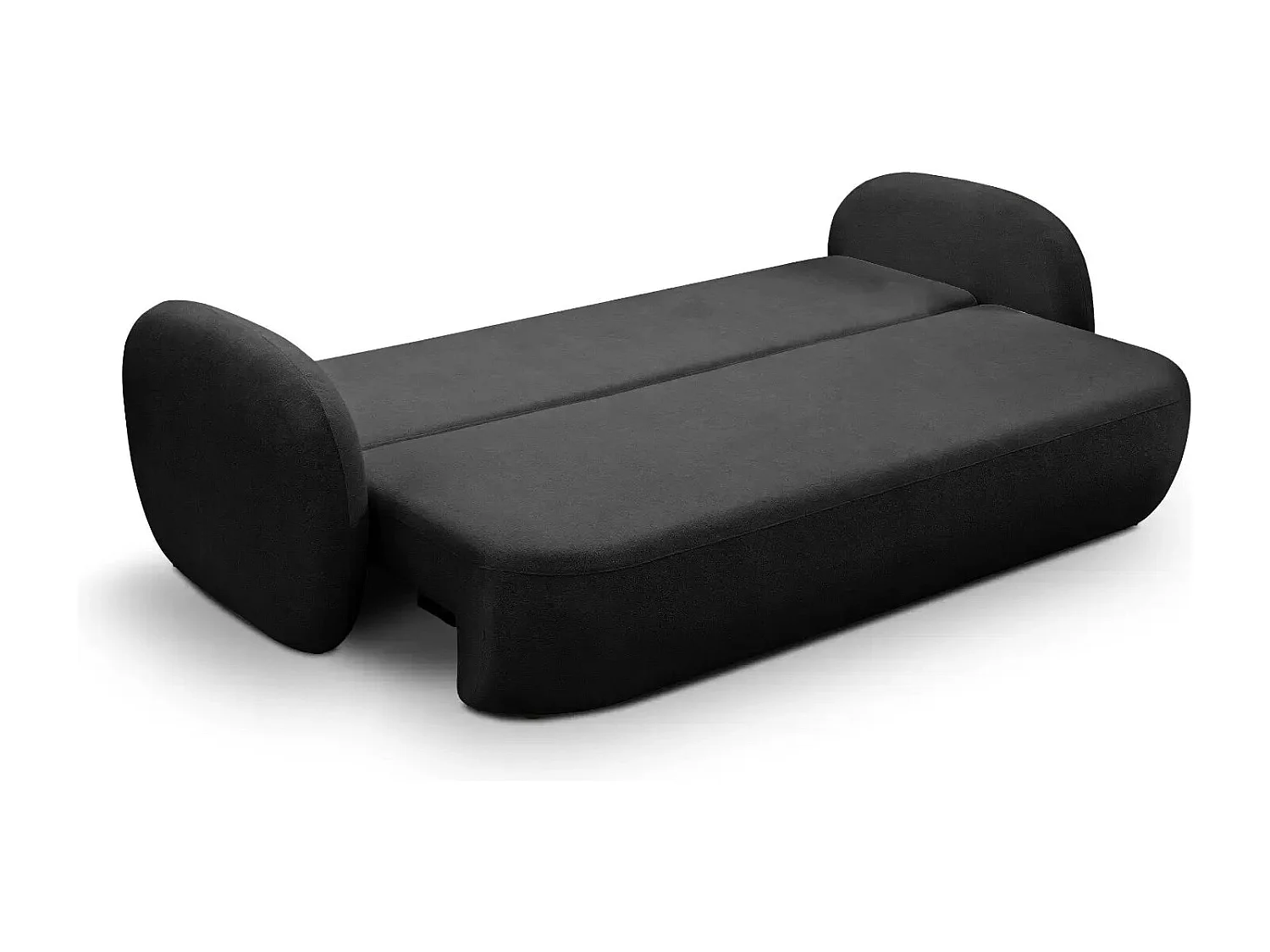 SANTIAGO - Canapé droit tissu bouclette - Noir