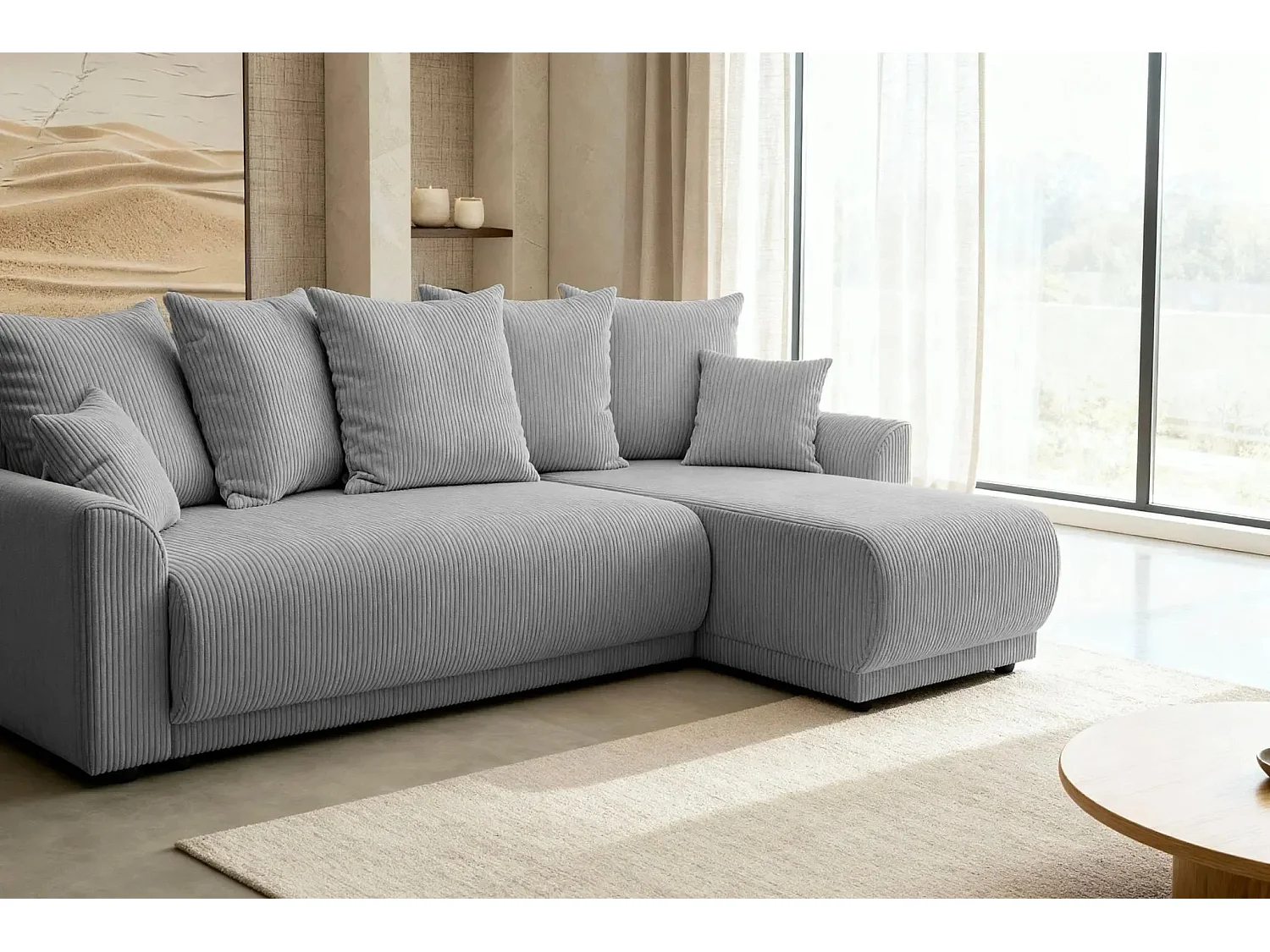 RIO - Canapé d'angle - Gris Clair