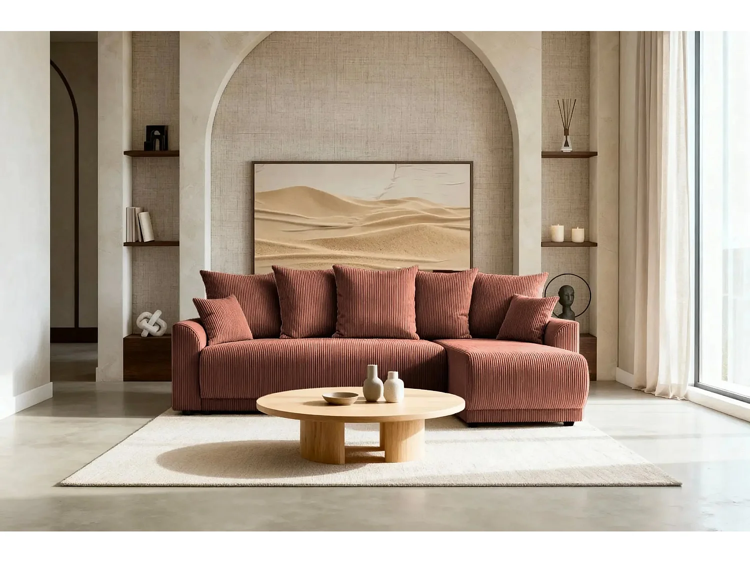 RIO - Canapé d'angle - Terracotta