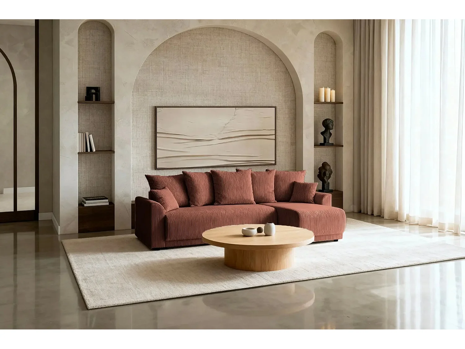 RIO - Canapé d'angle - Terracotta