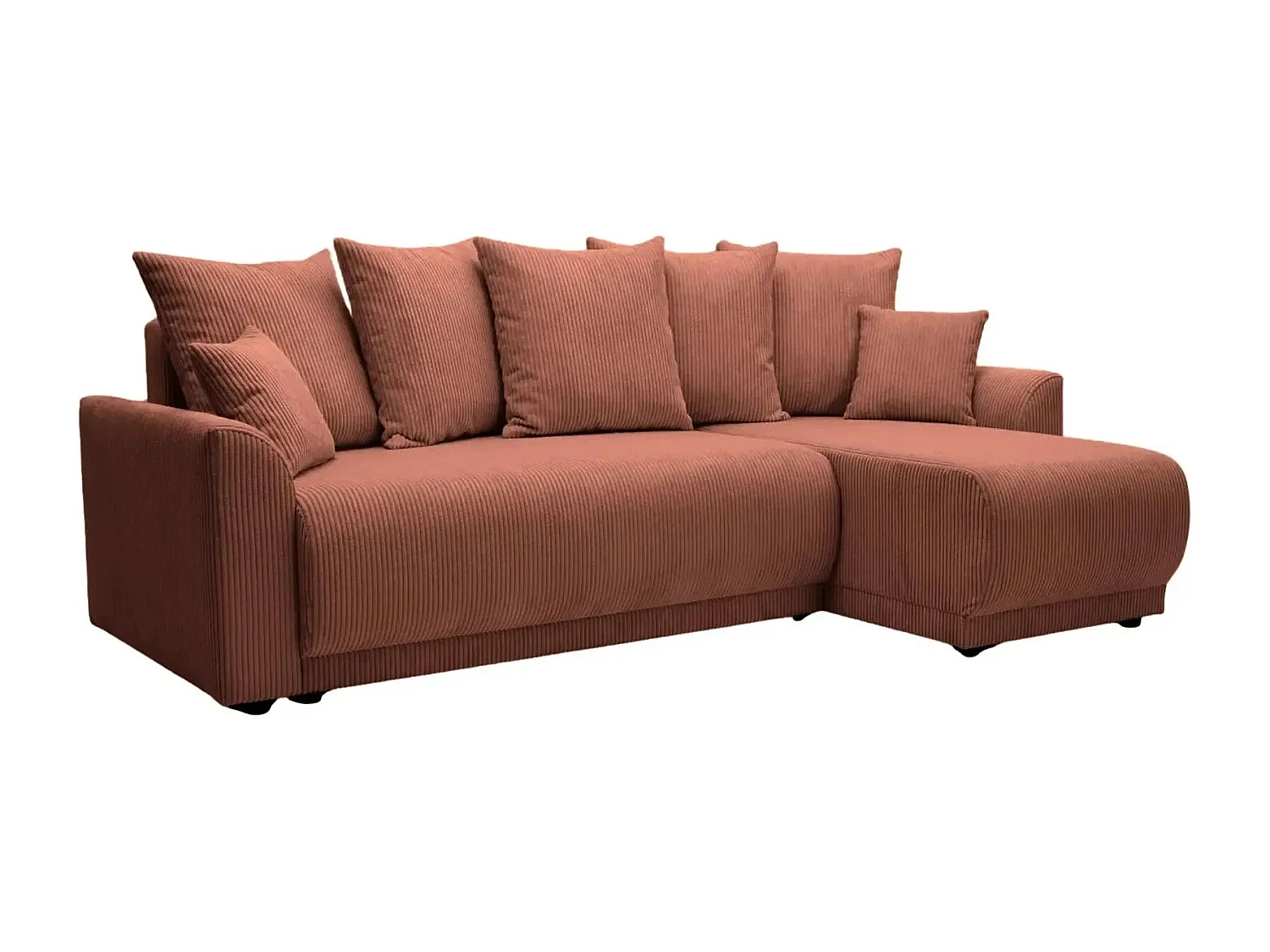 RIO - Canapé d'angle 3 places - Terracotta