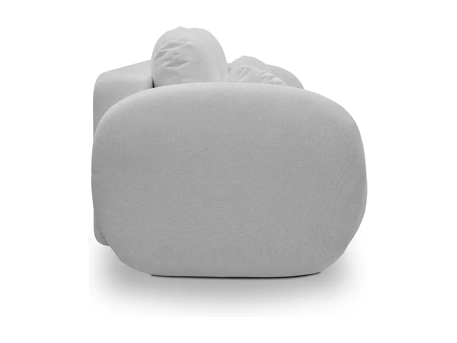 SANTIAGO - Canapé droit tissu bouclette - Gris Clair