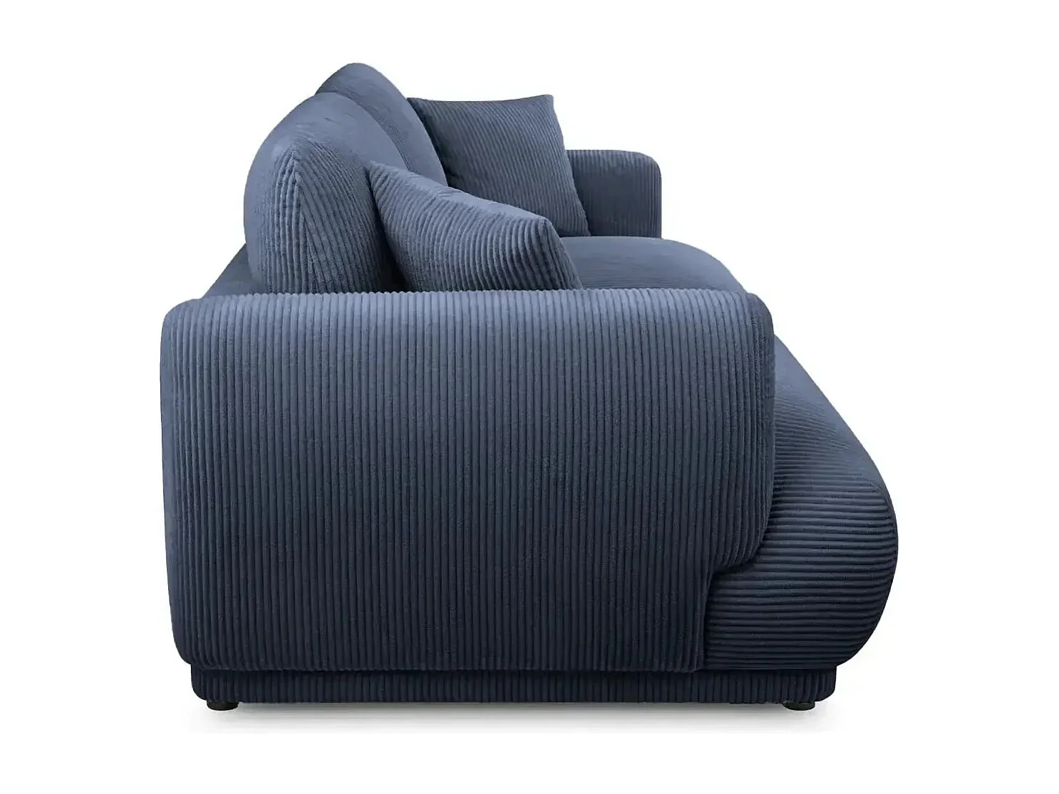 ROSALIE - Canapé droit 2 places velours cotelé - Bleu