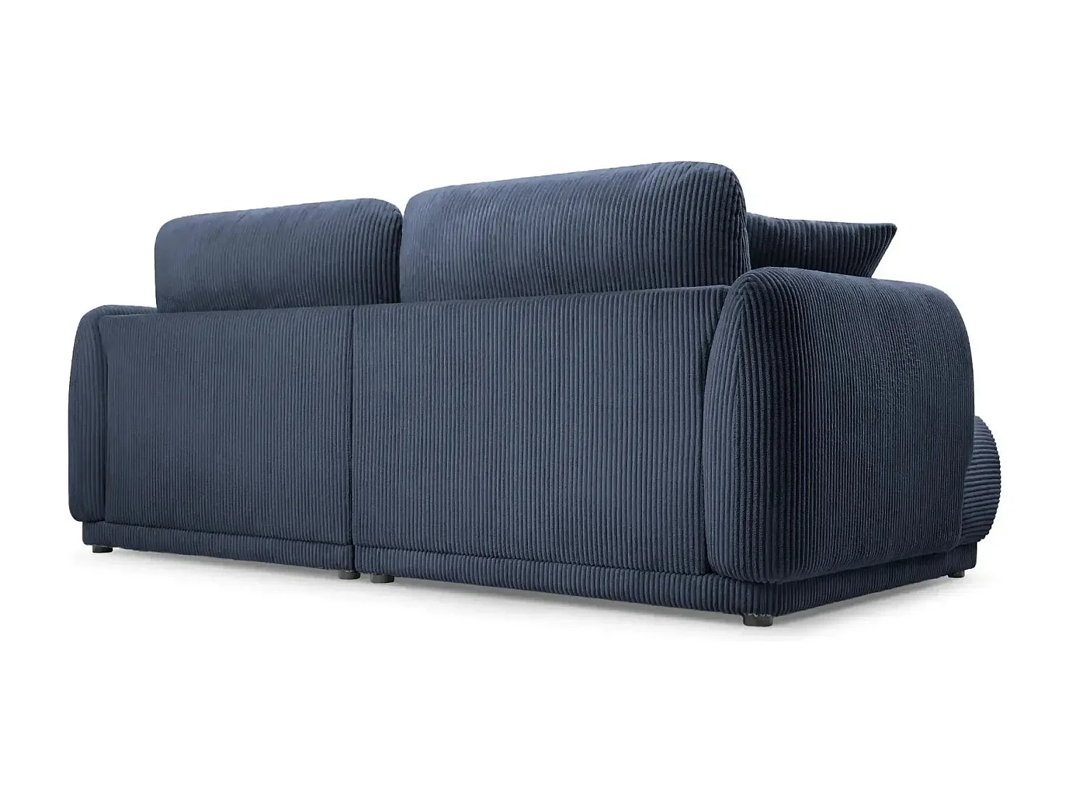 ROSALIE - Canapé droit 2 places velours cotelé 2 places - Bleu