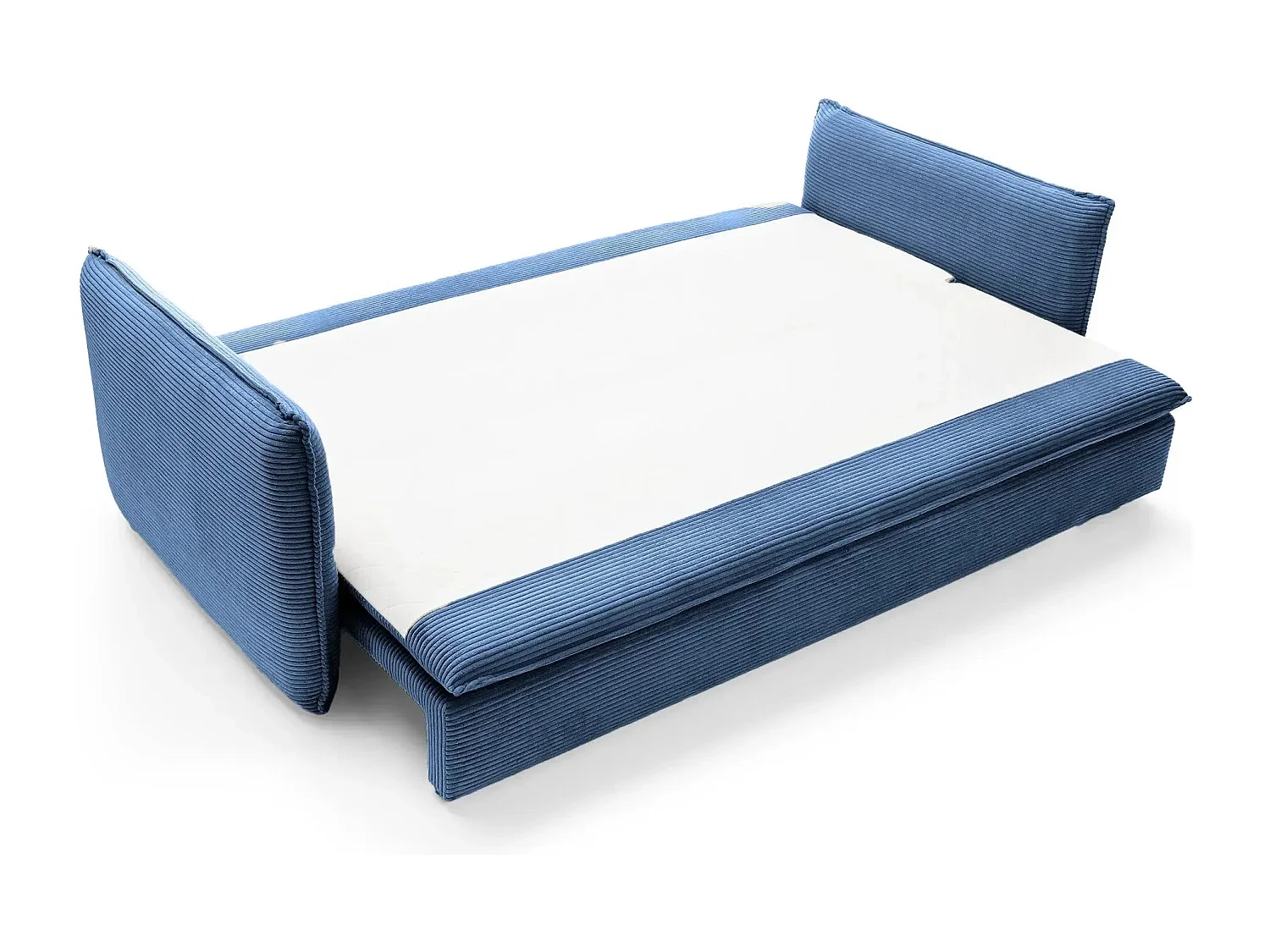 OSCAR - Canapé droit convertible 3 places - Bleu