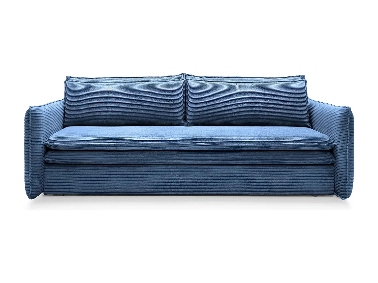 OSCAR - Canapé droit convertible 3 places - Bleu