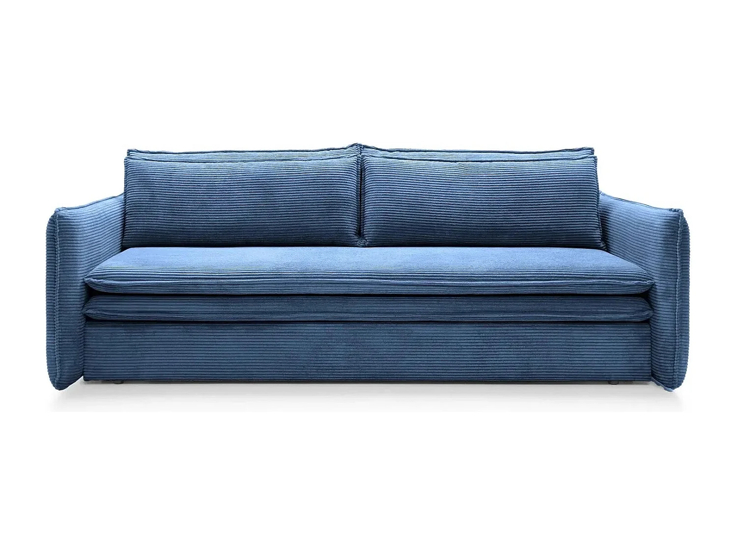 OSCAR - Canapé droit convertible 3 places 3 places - Bleu