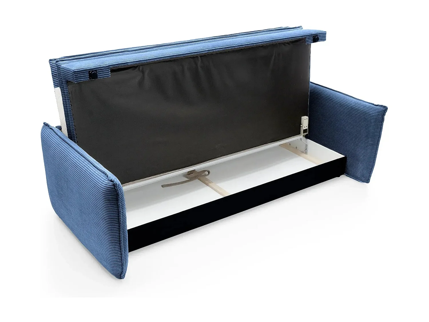 OSCAR - Canapé droit convertible 3 places 3 places - Bleu