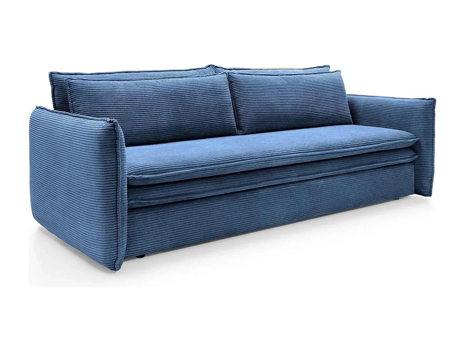 OSCAR - Canapé droit convertible 3 places 3 places - Bleu