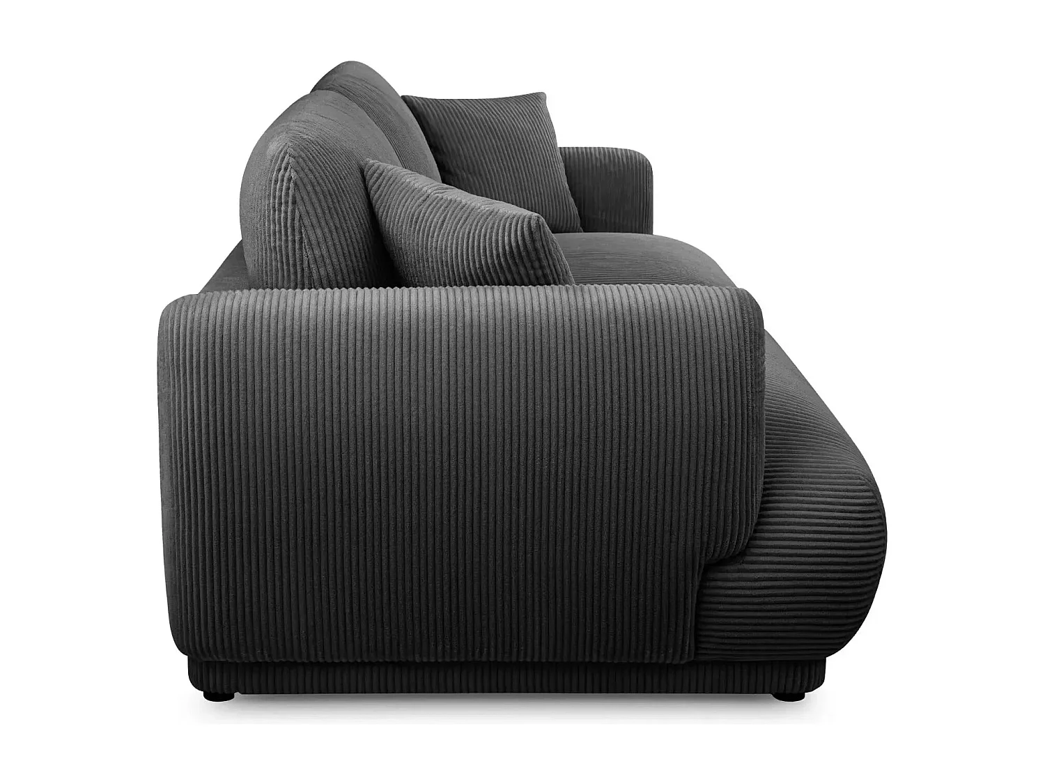 ROSALIE - Canapé droit 2 places velours cotelé 2 places - Gris Foncé