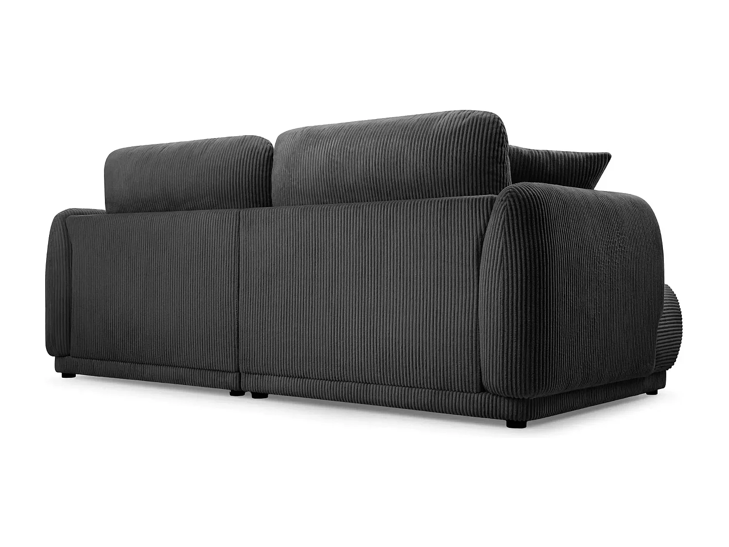 ROSALIE - Canapé droit 2 places velours cotelé 2 places - Gris Foncé