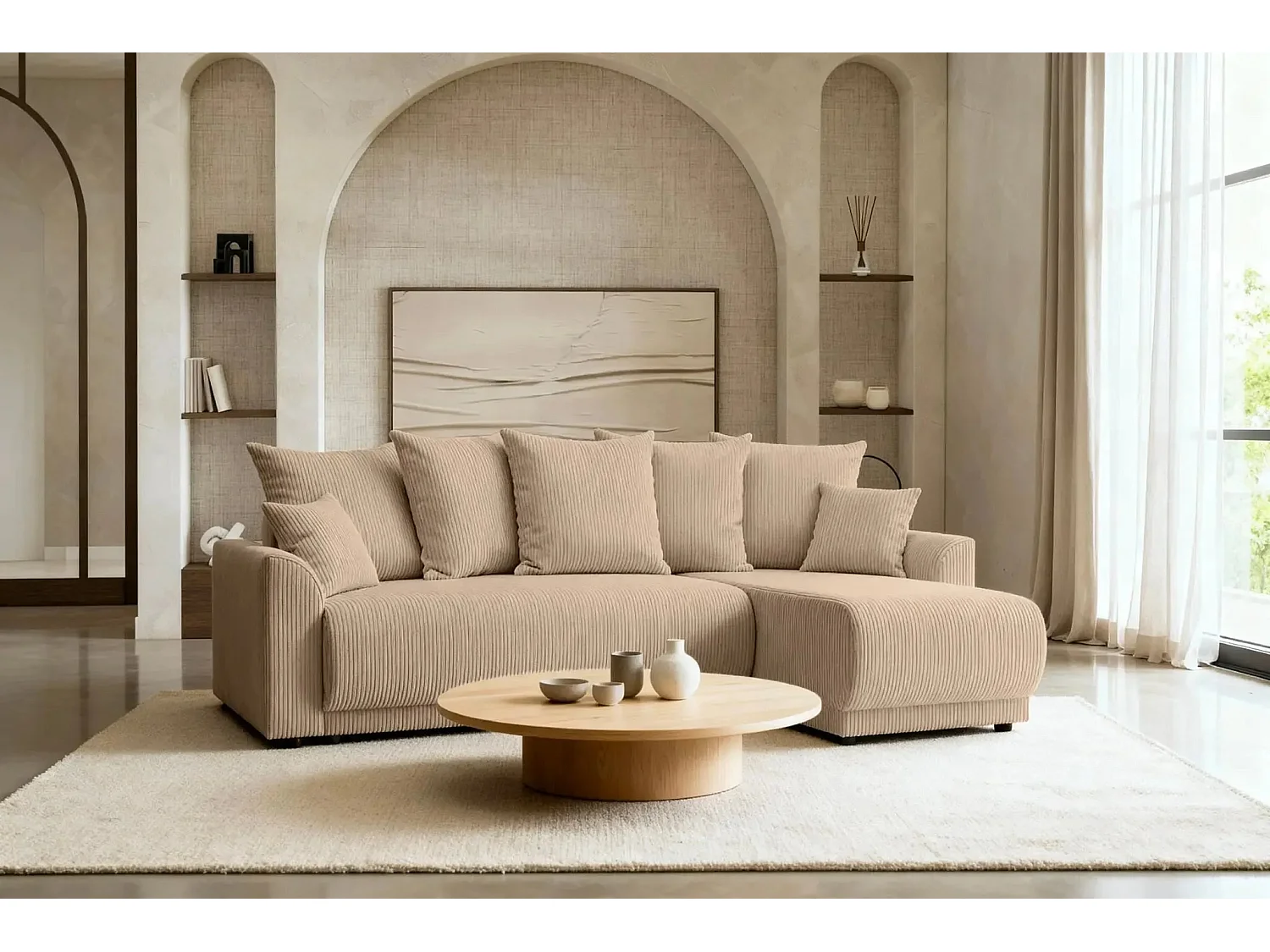 RIO - Canapé d'angle 3 places - Café