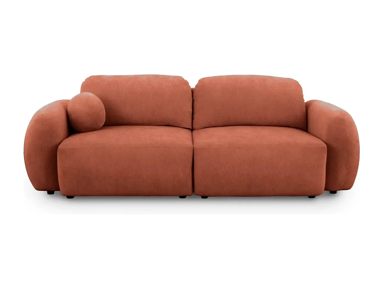 MARTIN - Canapé droit tissu chiné 2 places - Terracotta