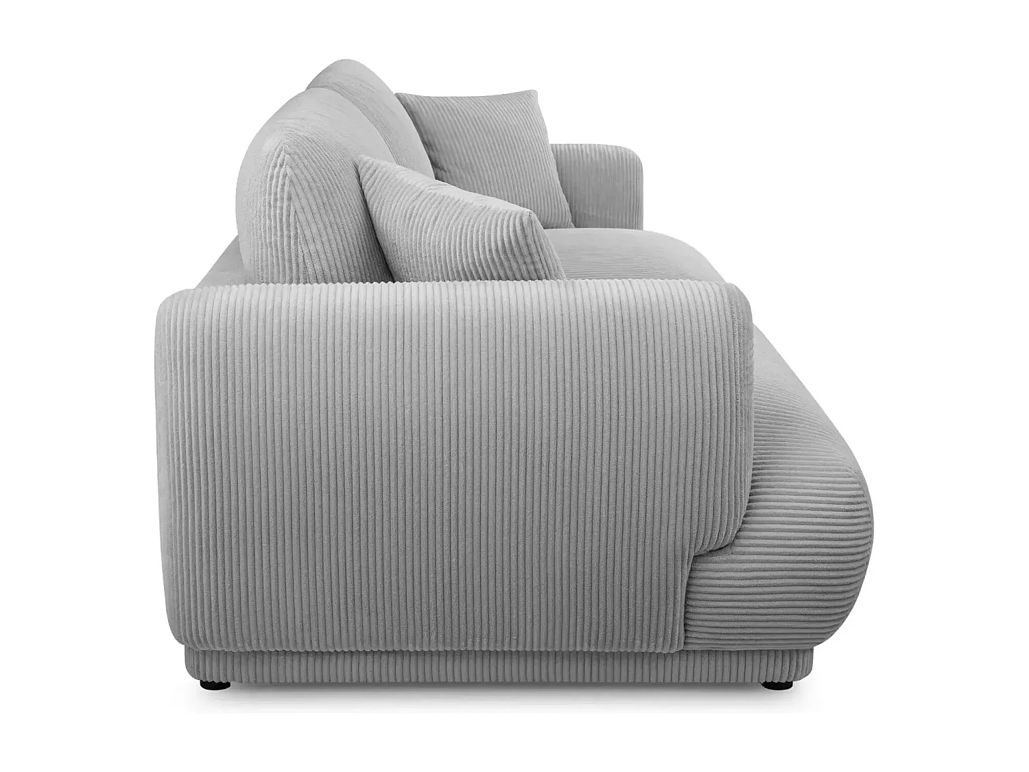 ROSALIE - Canapé droit 2 places velours cotelé - Gris Clair