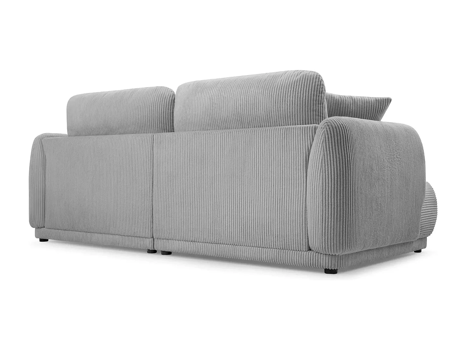 ROSALIE - Canapé droit 2 places velours cotelé - Gris Clair