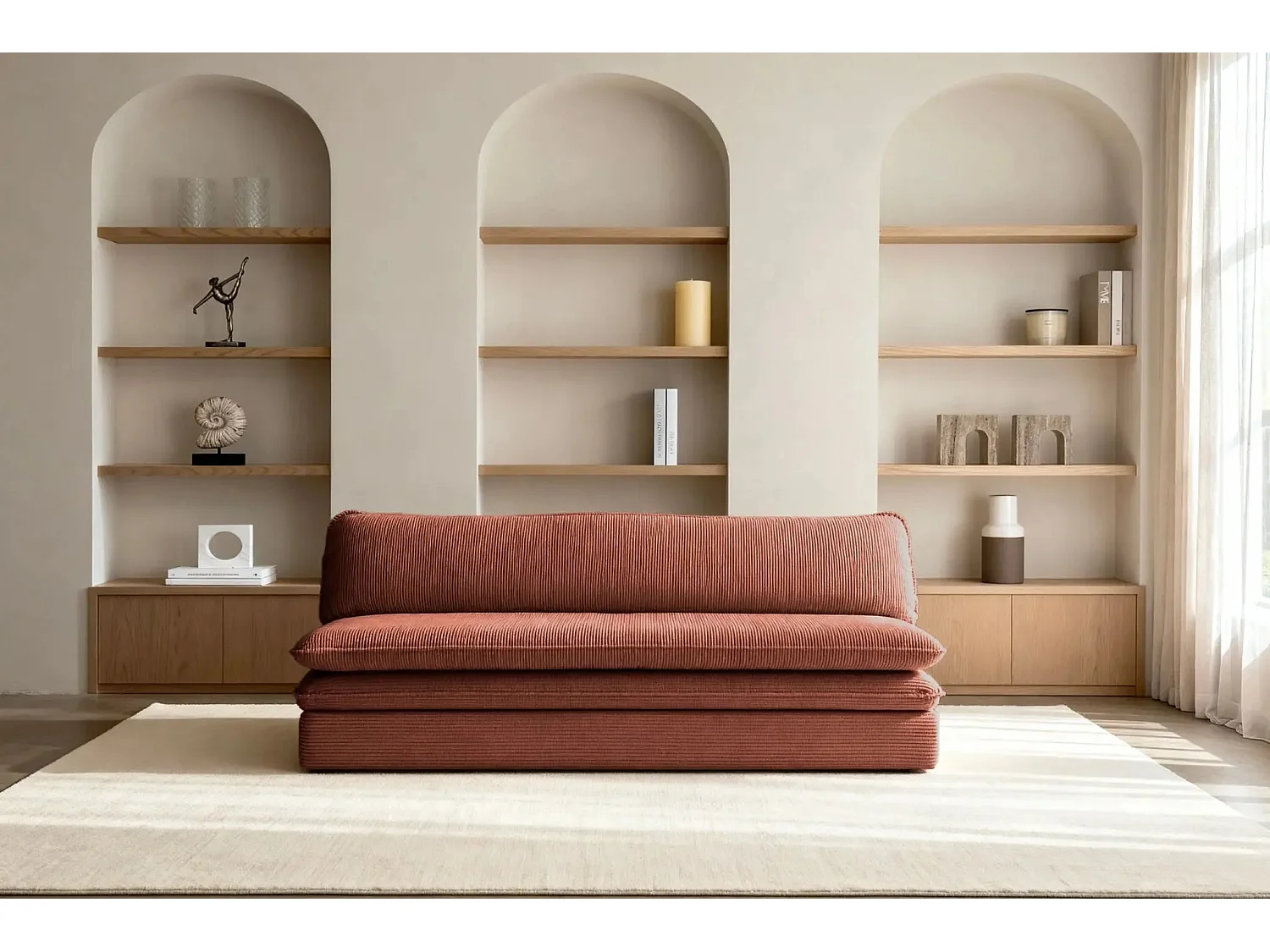 OSCAR MINI - Canapé droit - Terracotta