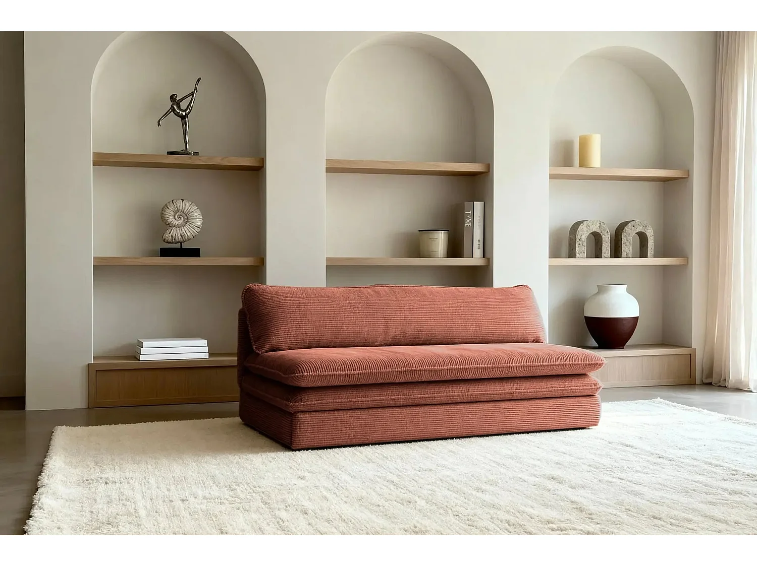 OSCAR MINI - Canapé droit - Terracotta