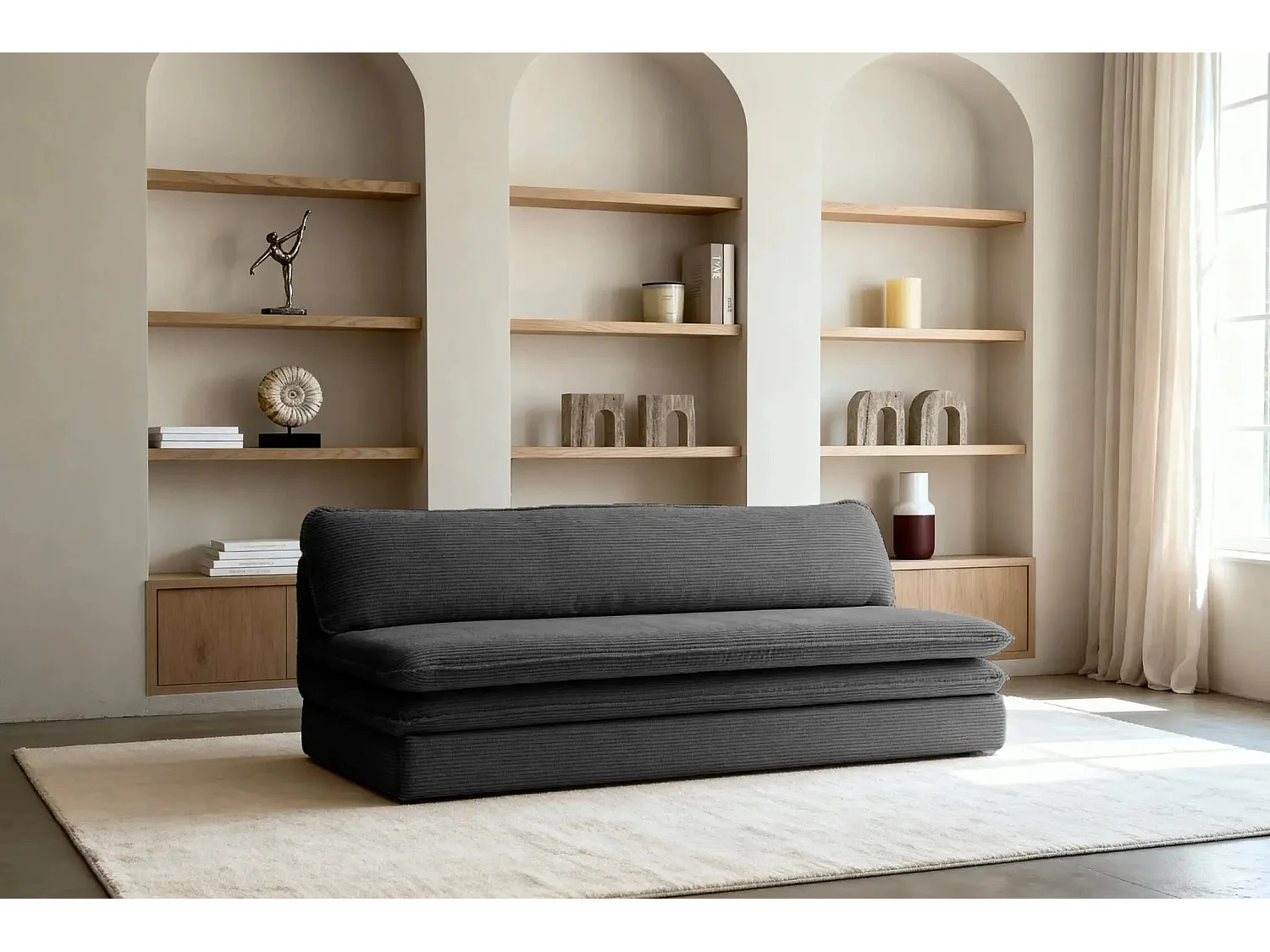 OSCAR MINI - Canapé droit - Gris Foncé